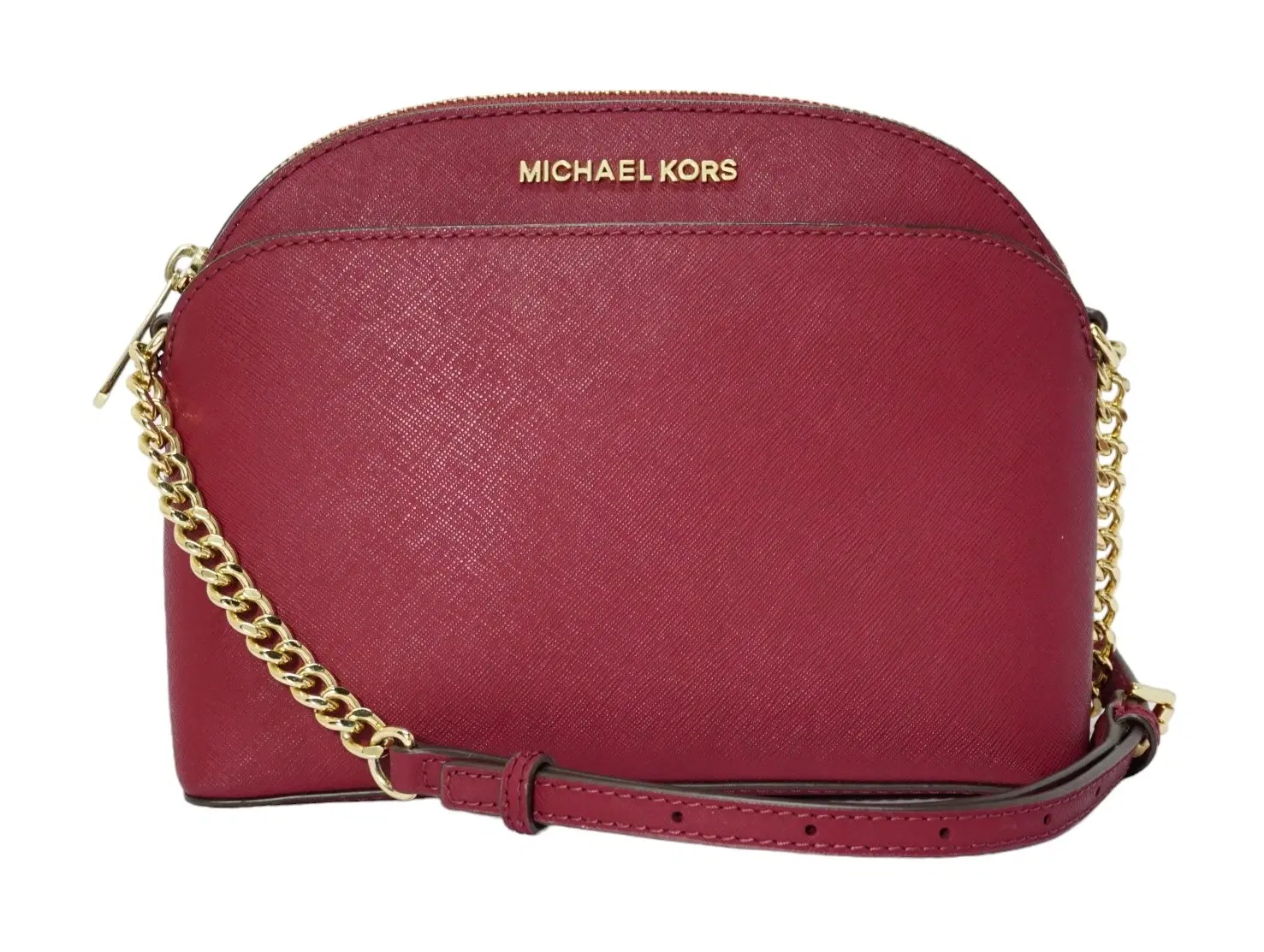 Michael Kors Burgundy Leather Jet Set Crossbody Bag