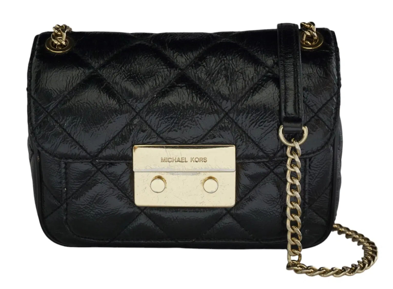 Michael Kors Black Quilted Leather Sling Bag