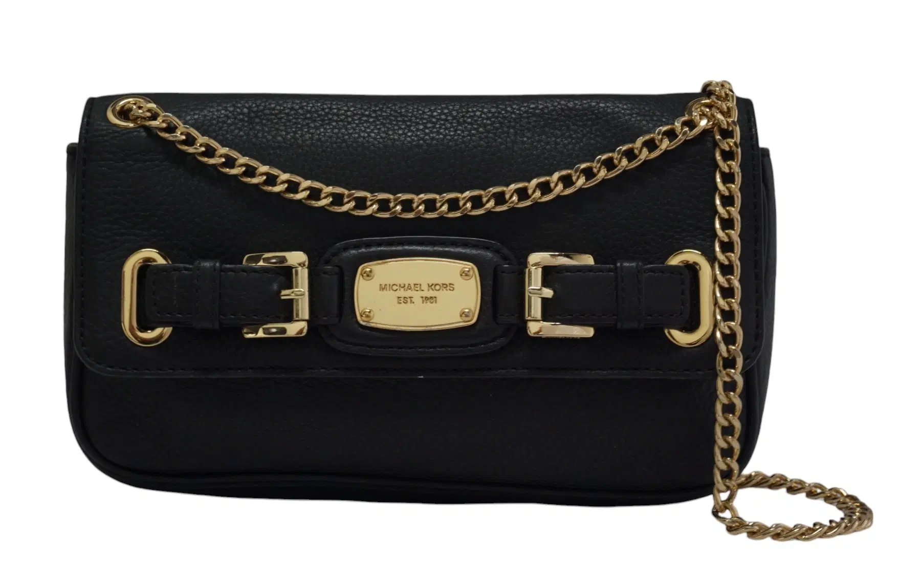 Michael Kors Black Leather Chain Shoulder Bag
