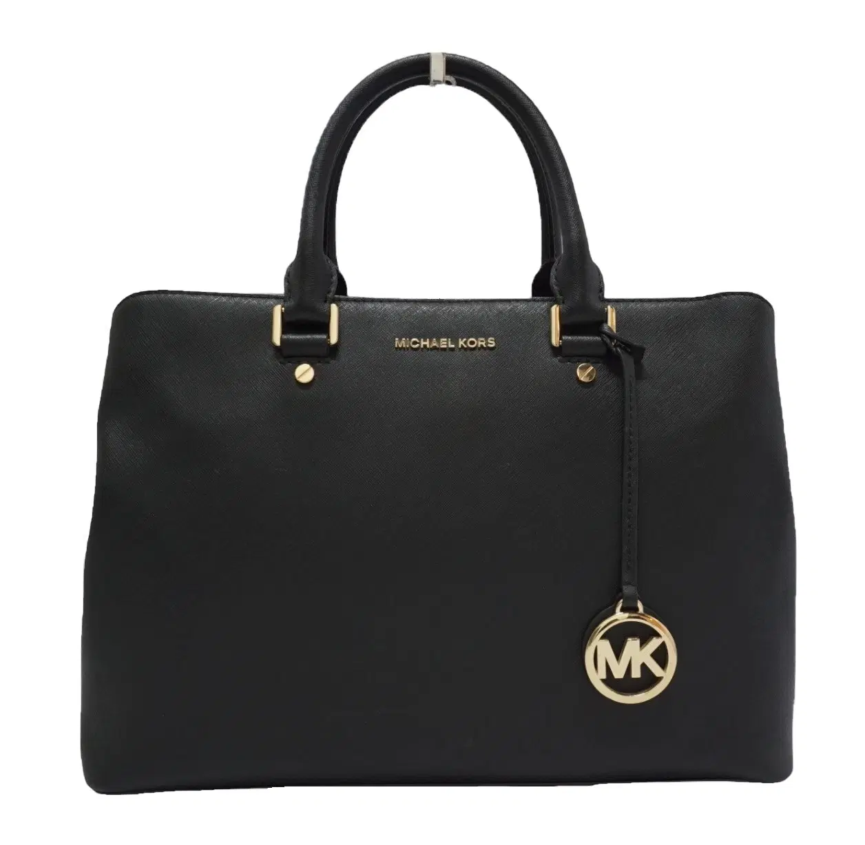 Michael Kors Savannah Satchel Saffiano Black Handbag