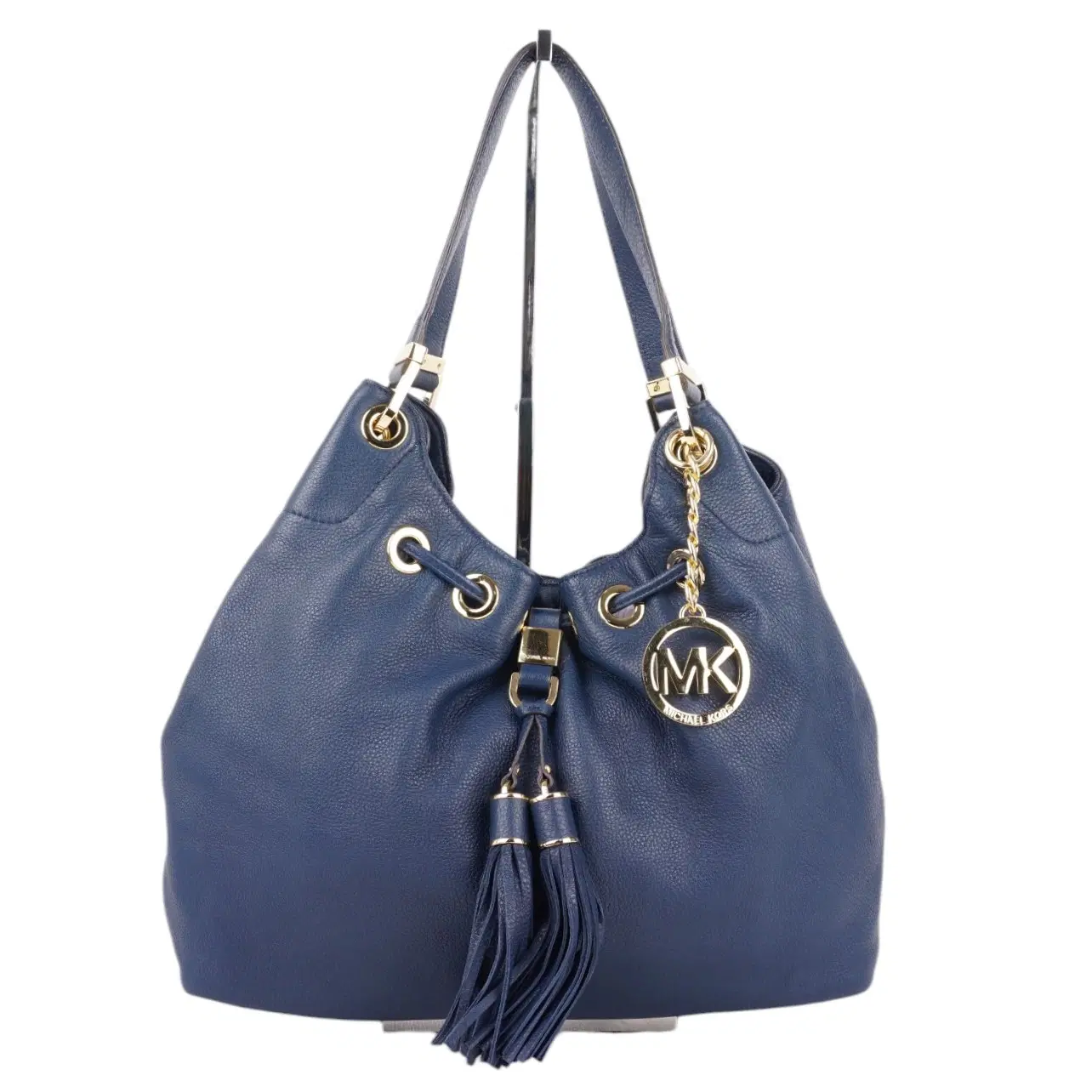 Michael Kors Blue Leather Large Camden Drawstring Shoulder Bag