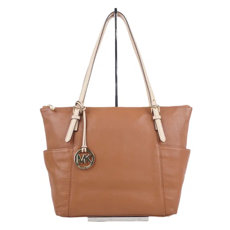 Michael Kors Brown Saffiano Leather Top Zip Jet Set-Hover-Image
