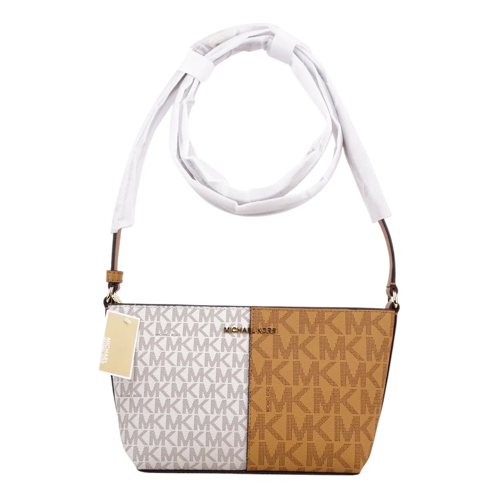 Michael Kors Jet Set Small Two-Tone Logo Crossbody Bag