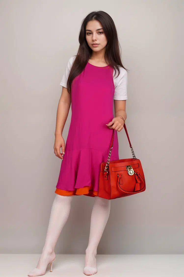 Michael Kors Red Leather Medium Hamilton East West Tote-Hover-Image