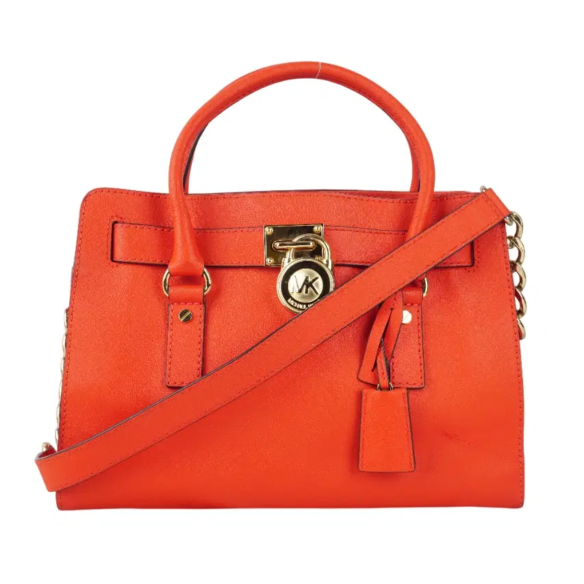 Michael Kors Red Leather Medium Hamilton East West Tote