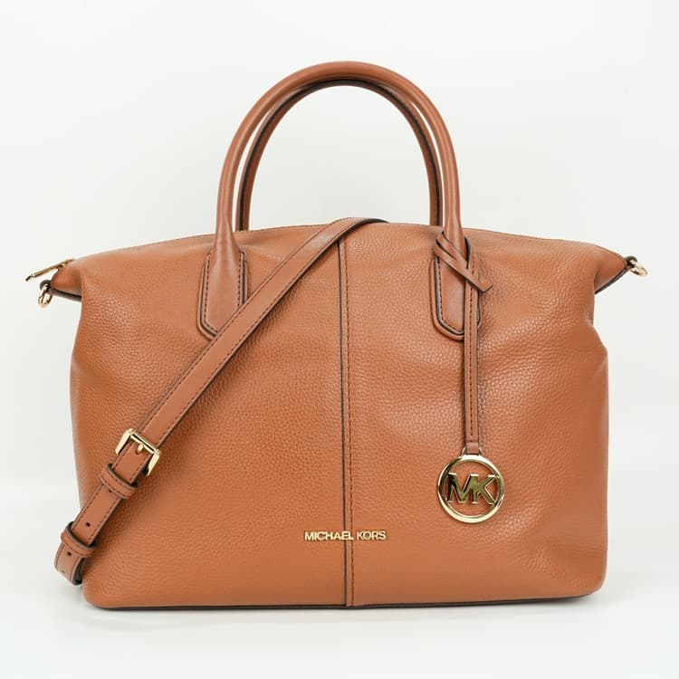 Michael Kors Hyde Large Pebbled Leather Satchel-Hover-Image
