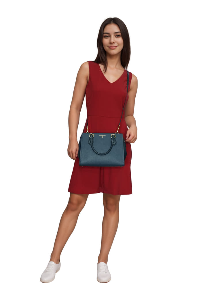 Michael Kors Marilyn Medium Saffiano Leather Satchel-Hover-Image
