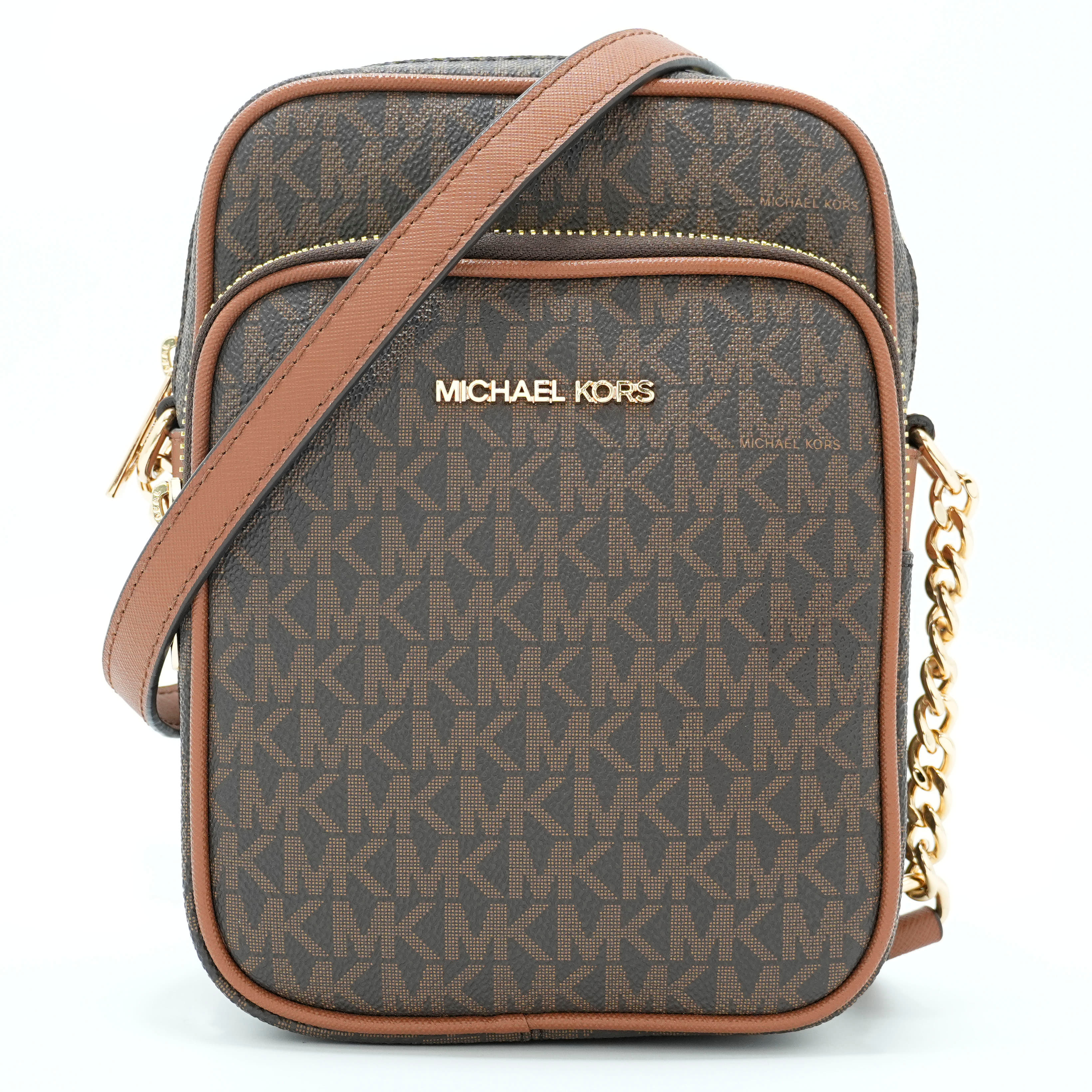 Michael Kors Brown Jet Set Travel Logo Small Cross Body Bag