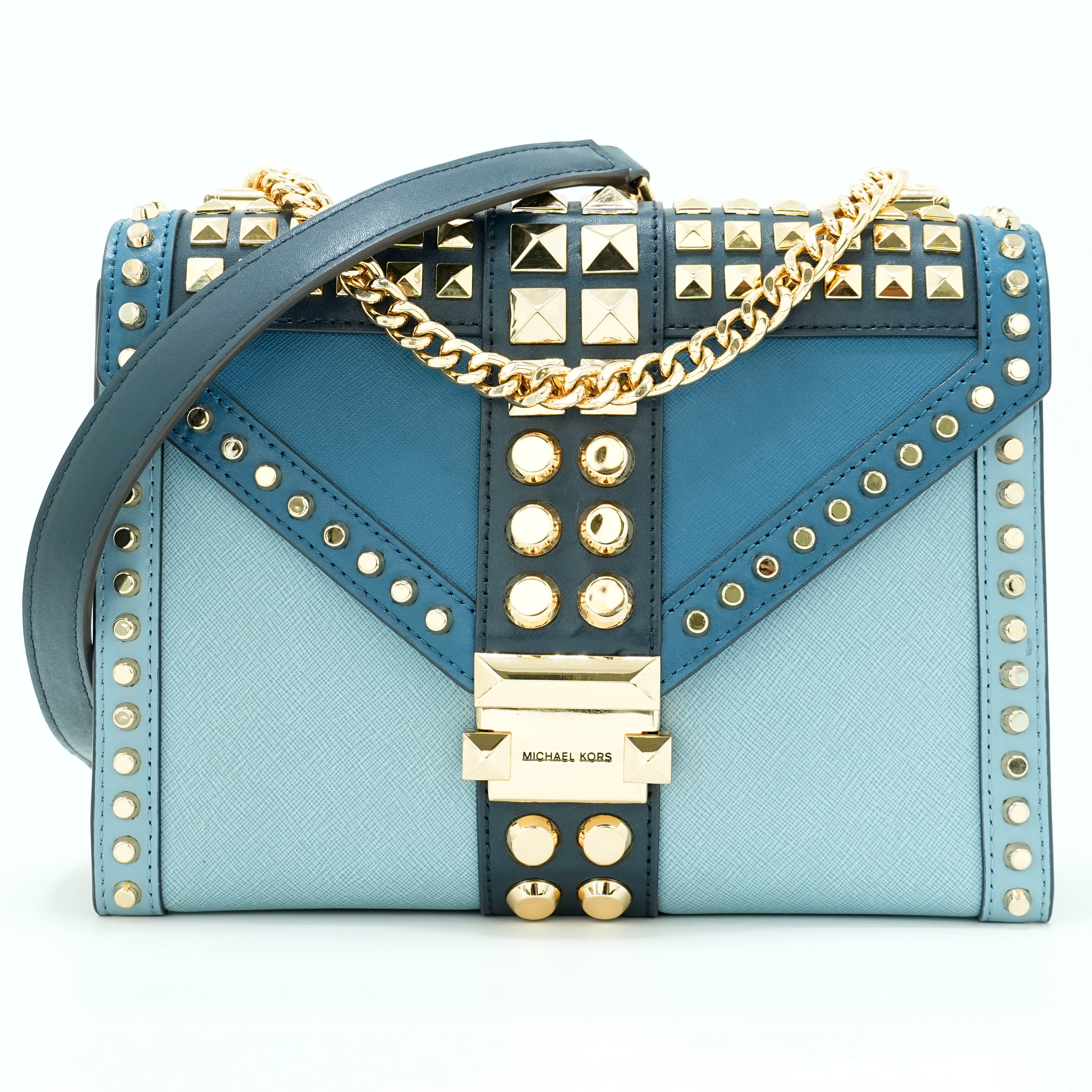 Michael Kors Whitney medium studded metallic shoulder bag