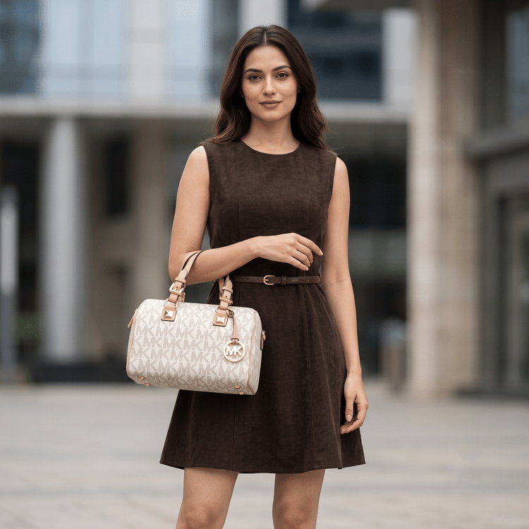 Michael Kors Grayson Logo Jacquard Satchel-Hover-Image