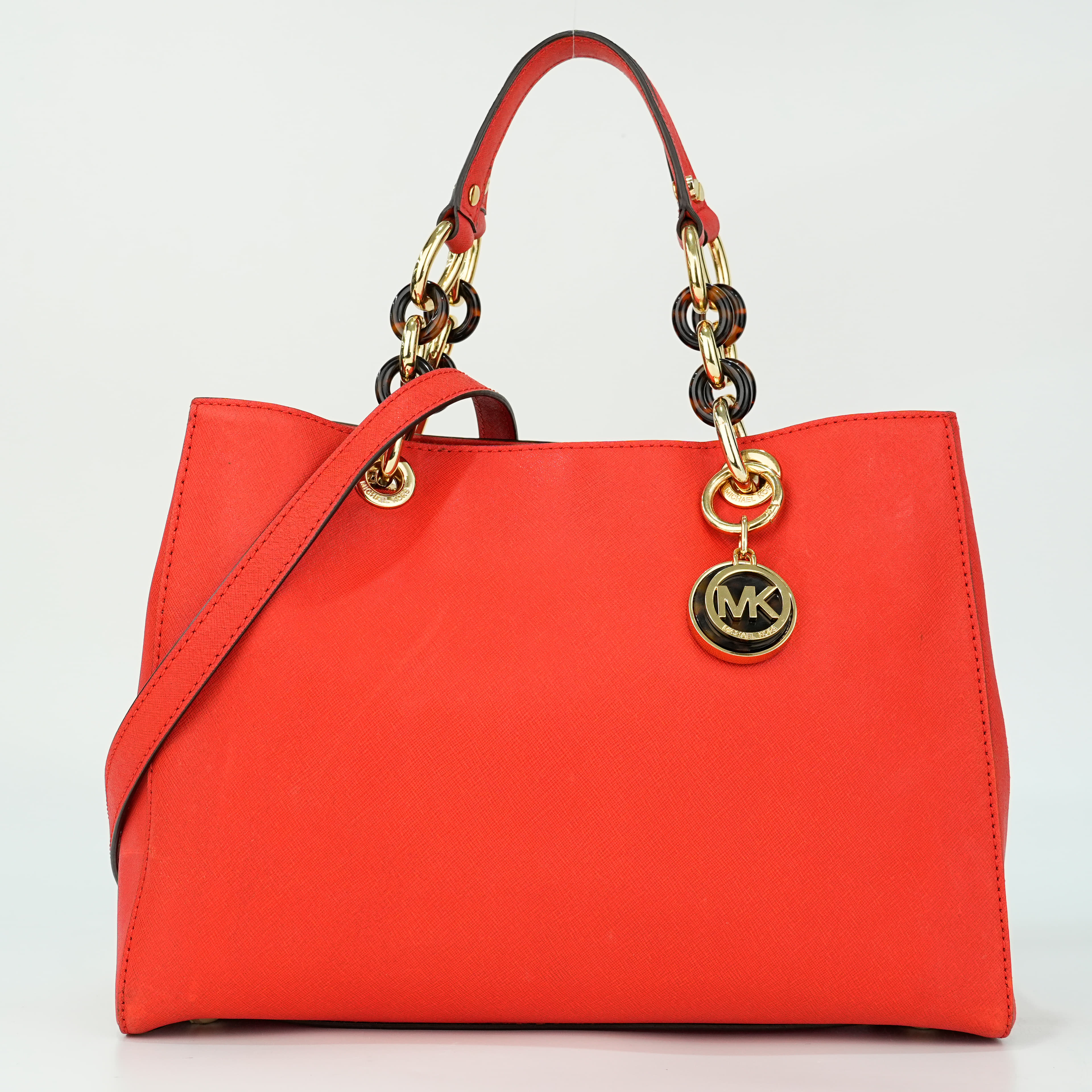 Michael Kors Red Leather Cynthia Tote