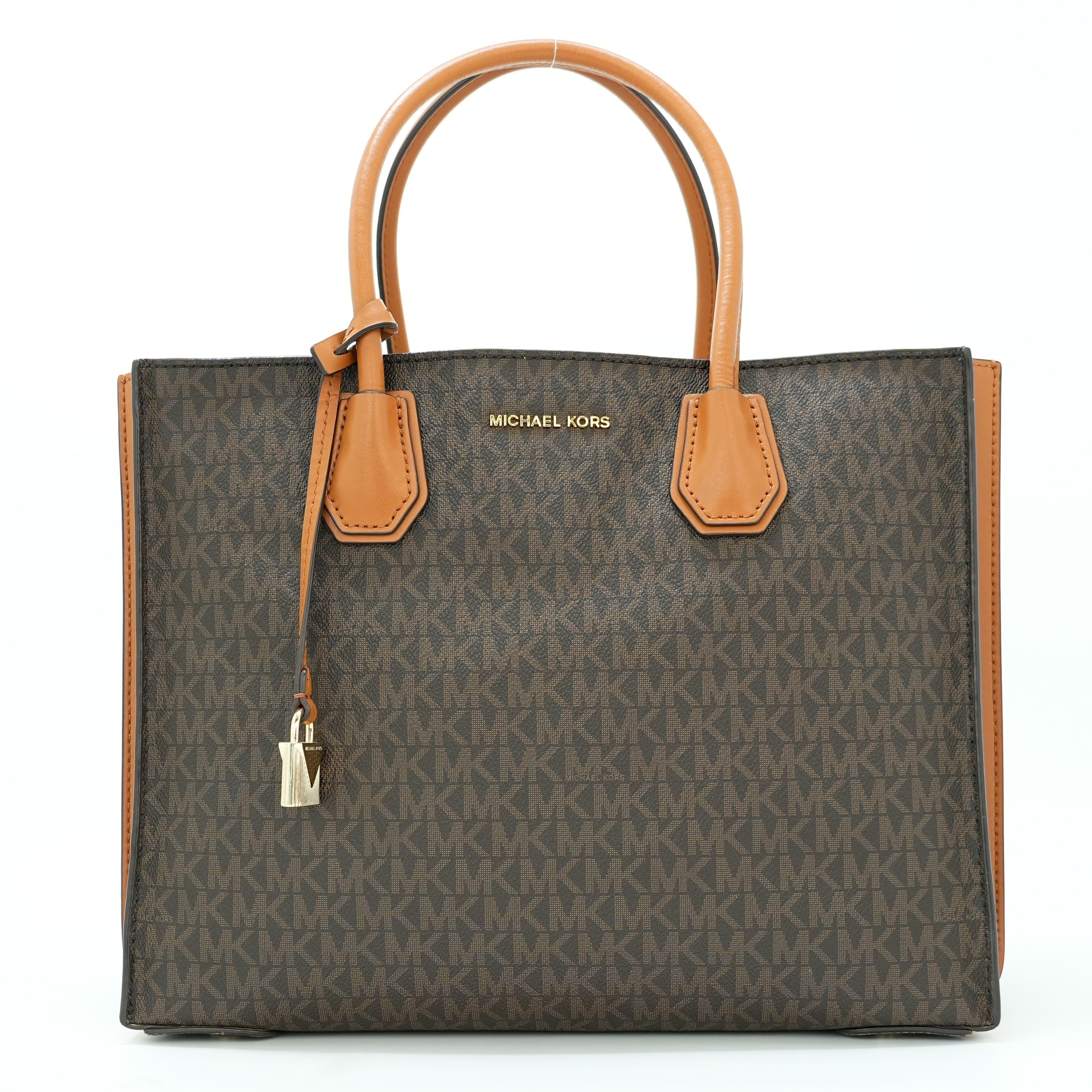 Michael Kors Brown Mercer Medium Logo Satchel