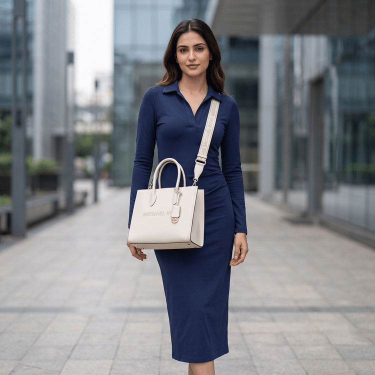 Michael Kors Cream Mirella Medium Tote-Hover-Image