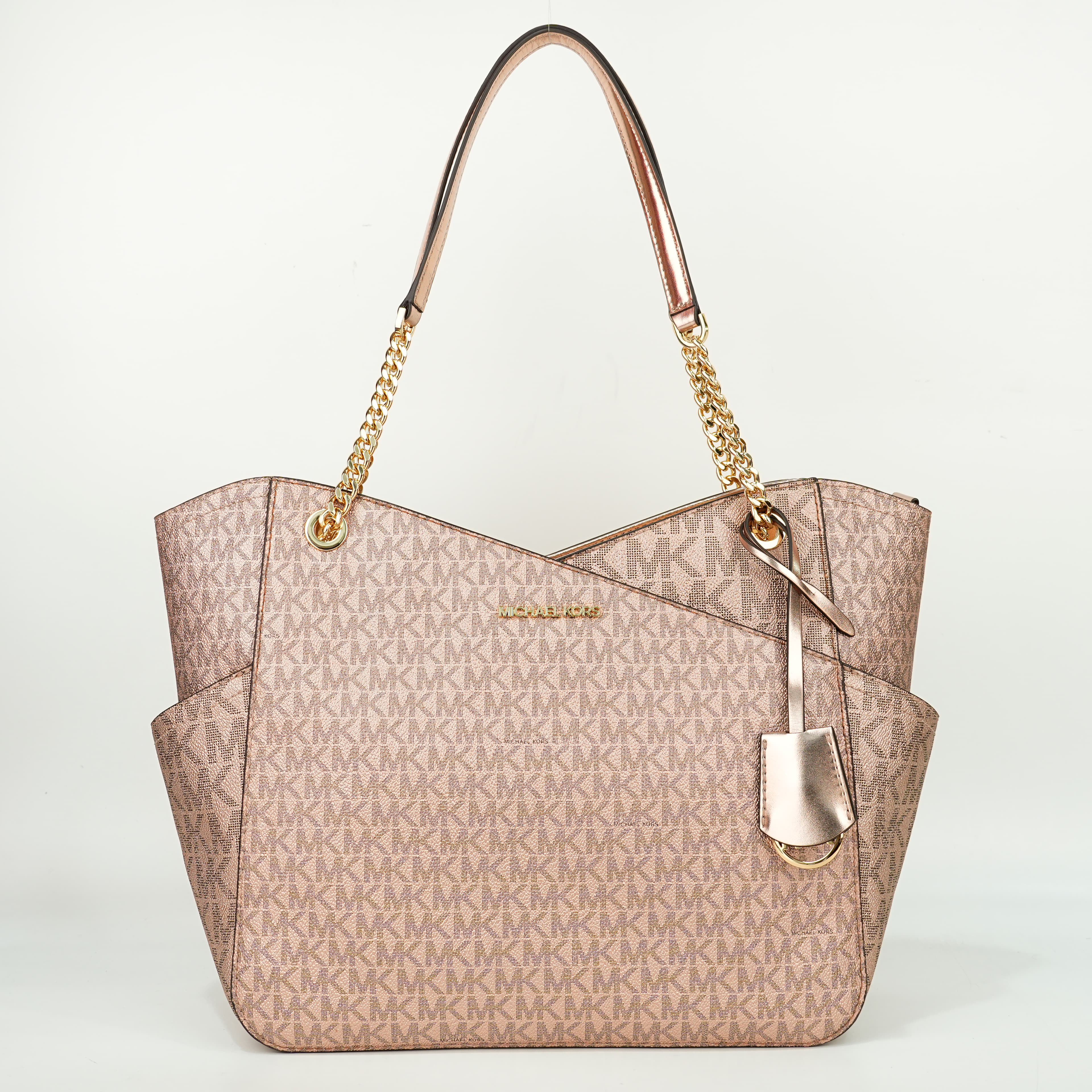 Michael Kors Jet Set Large Logo Rose Gold Shoulder Bag