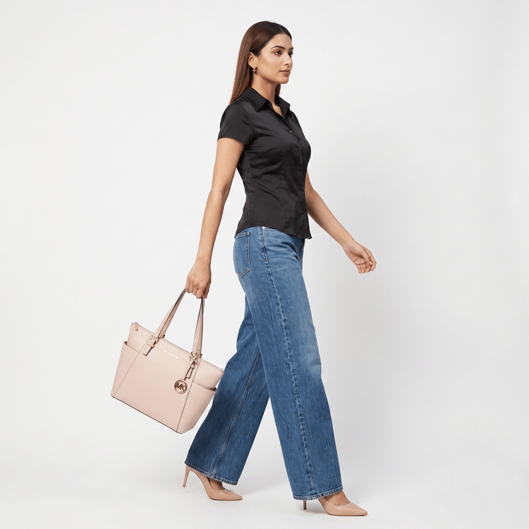 Michael Kors Soft Pink Jet Set Large Tote Bag-Hover-Image