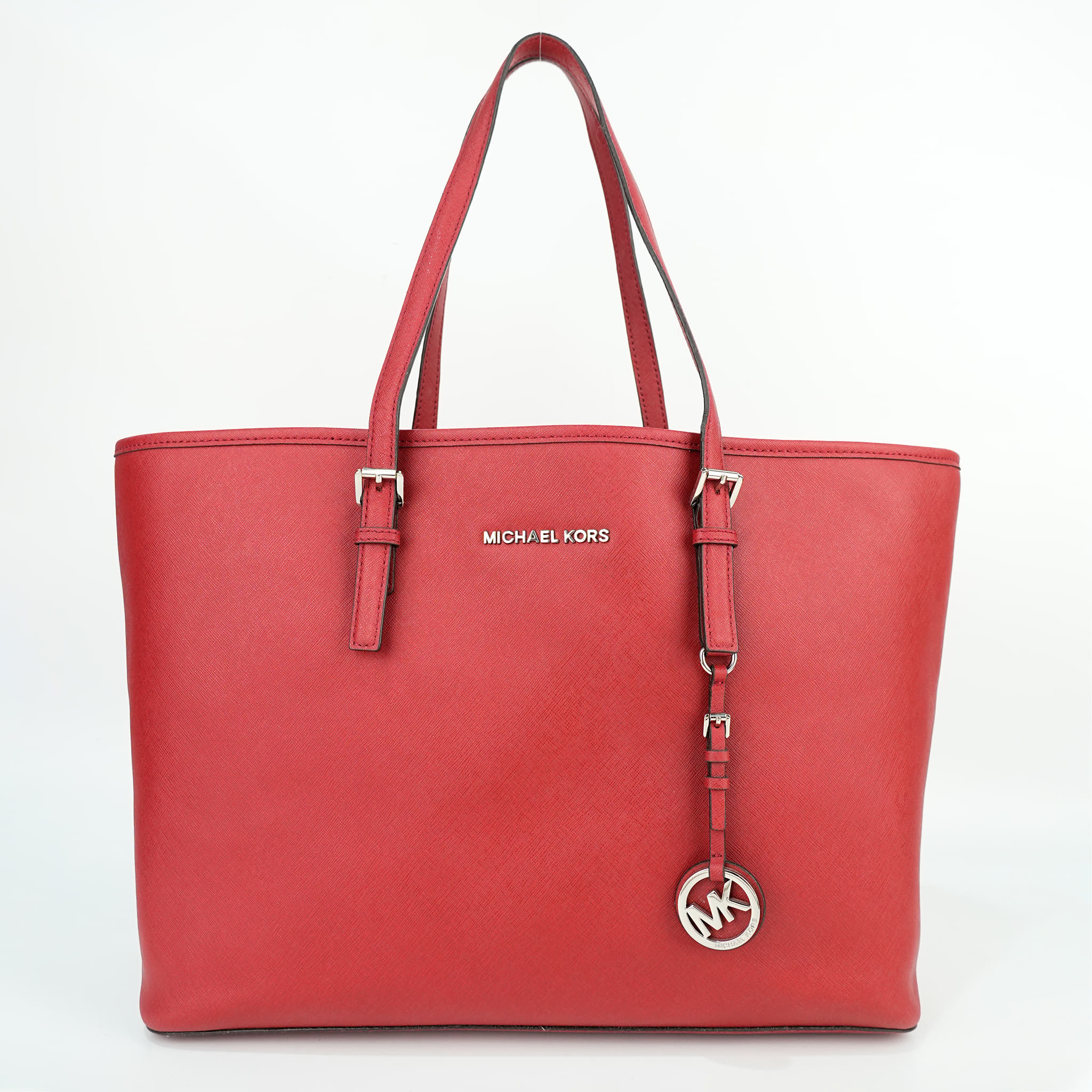 Michael Kors Red Scaelet Quinn Top-Zip Tote Bag