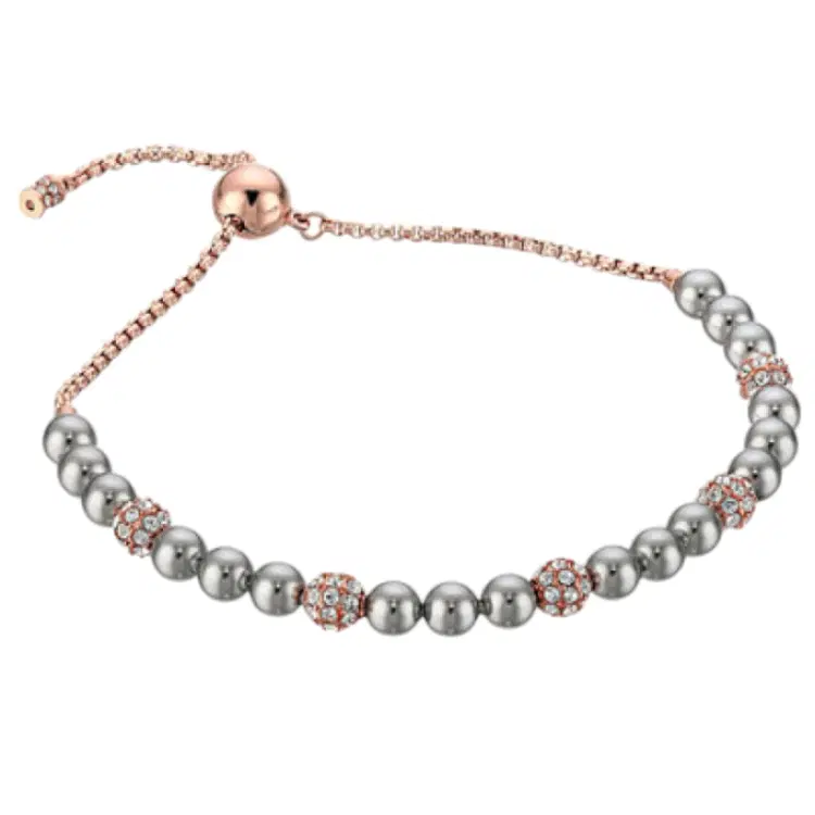 Michael Kors Pave Crystal and Grey Pearl Slider Bracelet-Hover-Image