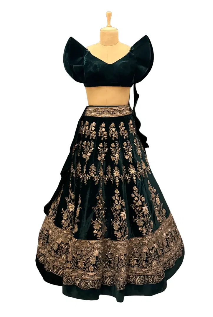 Manish Malhotra Green Lehenga-Hover-Image
