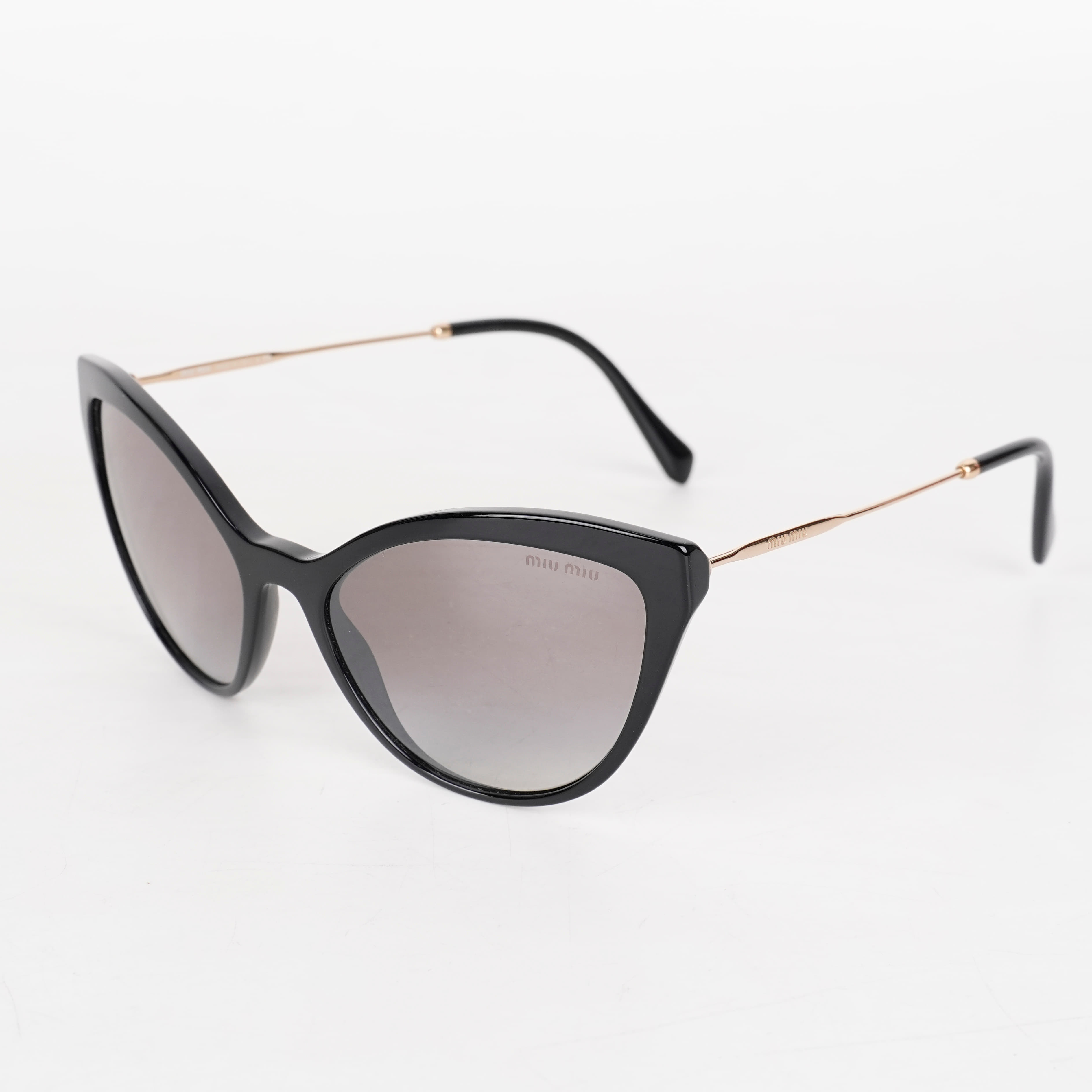 Miu Miu Black 03US1AB-500 Cat Eye Sunglasses