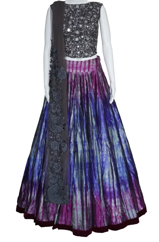 Manish Malhotra Mirror Work Multicolour Lehenga, Standard XS