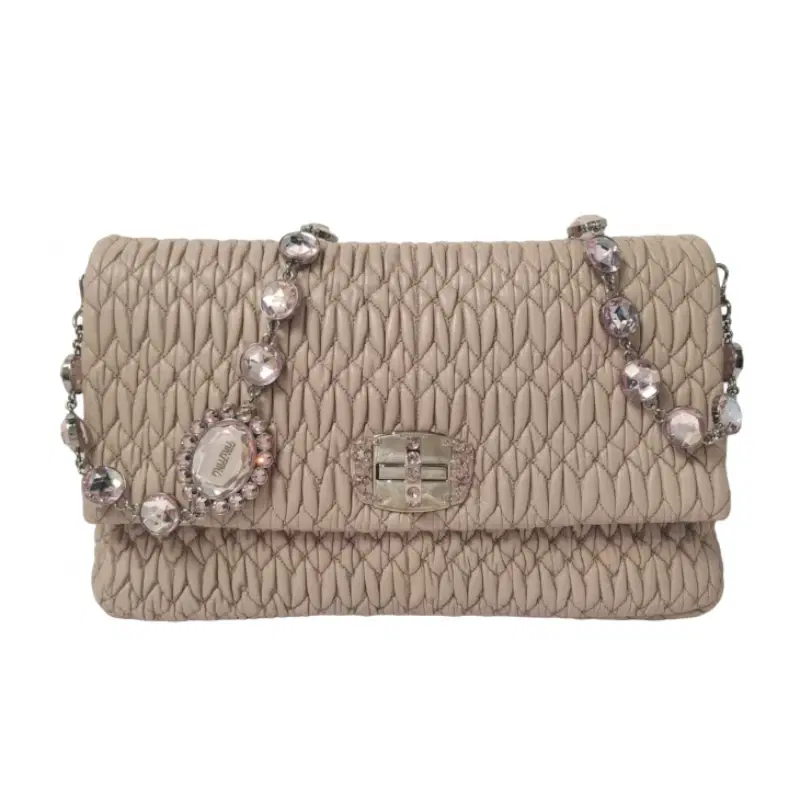 Miu Miu Iconic Crystal Cloque Nappa Leather Bag
