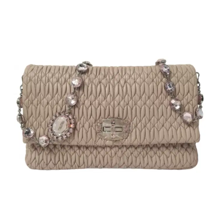Miu Miu Iconic Crystal Cloque Nappa Leather Bag-Hover-Image
