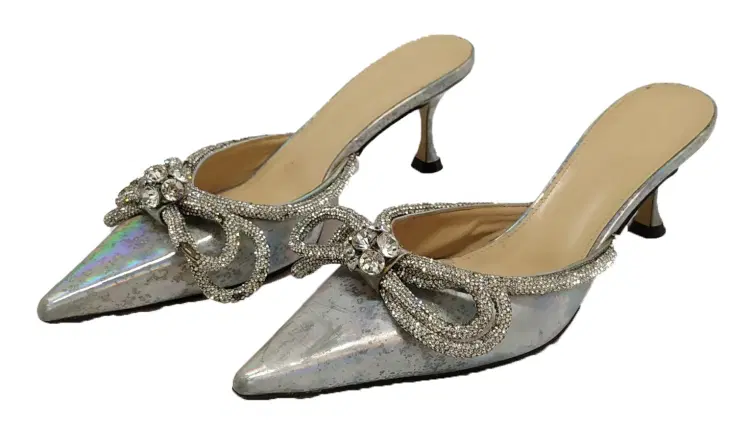 Size 38 - Mach & Mach Double Bow Holographic Mules-Hover-Image