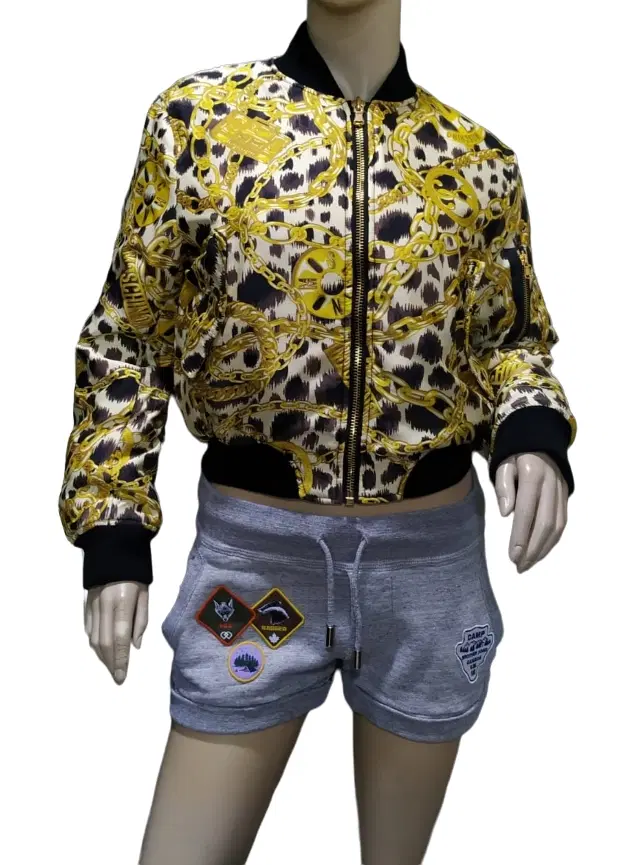 Moschino H&M Gold Chains Bomber Jacket