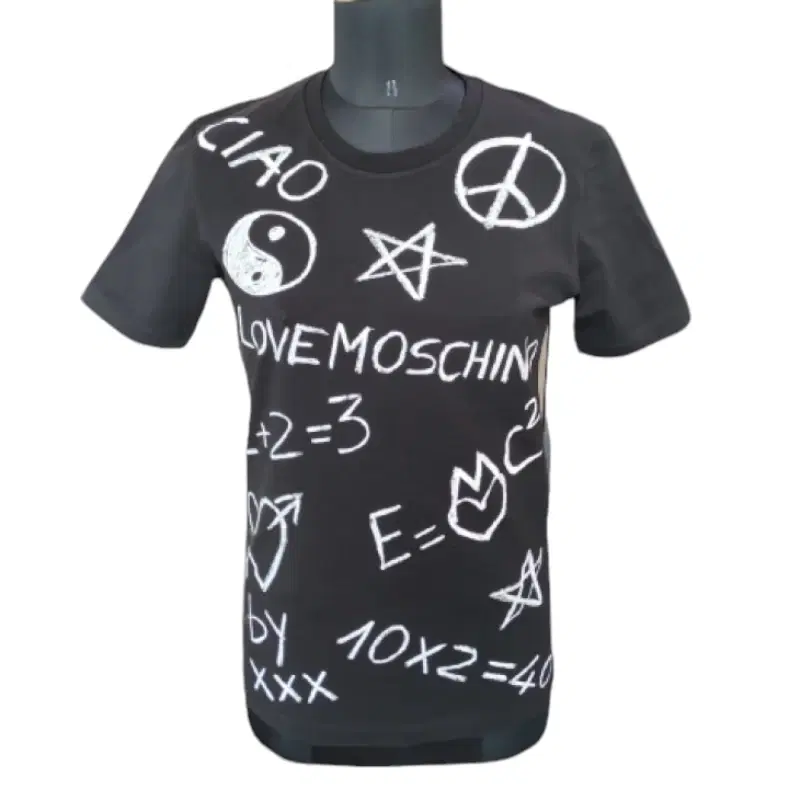 Love Moschino 2+2=3 Black Cotton T-shirt