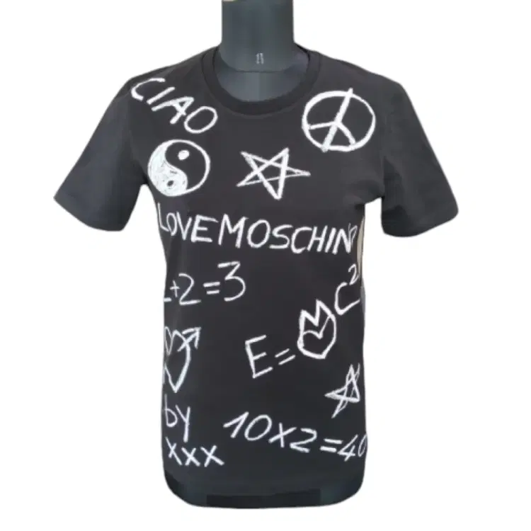 Love Moschino 2+2=3 Black Cotton T-shirt-Hover-Image
