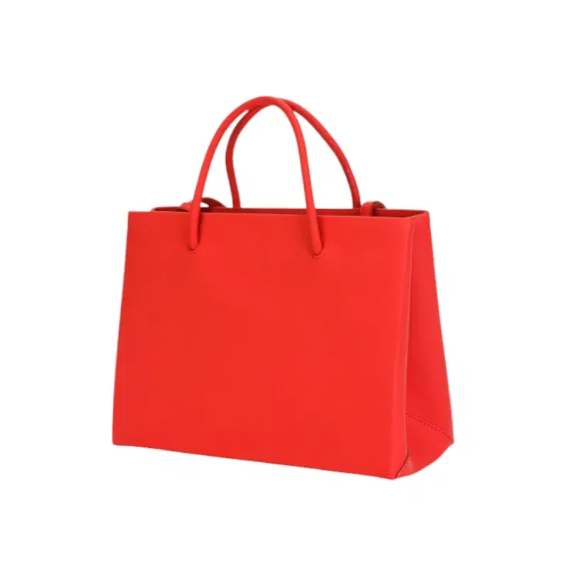 MOSCHINO Moschino Red Leather Logo Tote