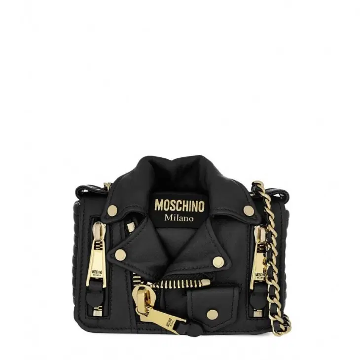 Moschino Black Small Biker Shoulder Bag-Hover-Image
