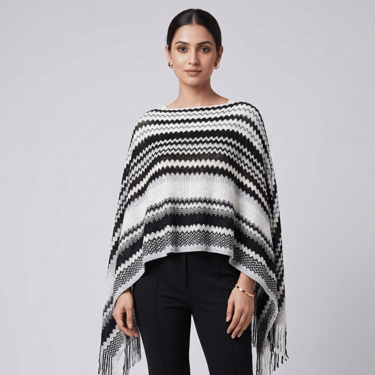 Missoni Black And Silver Poncho