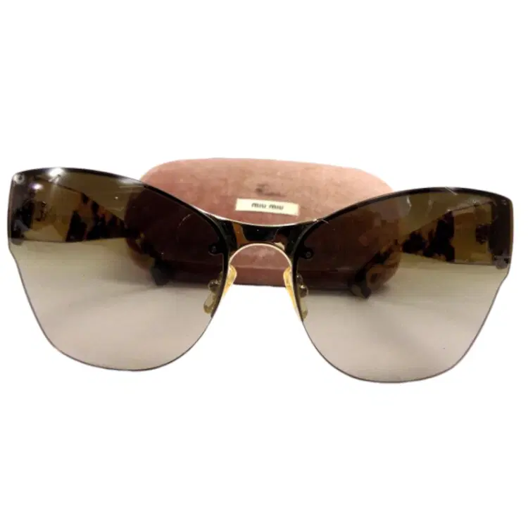 MIUMIU BROWN/LEOPARD TEMPLES SUNGLASSES-Hover-Image