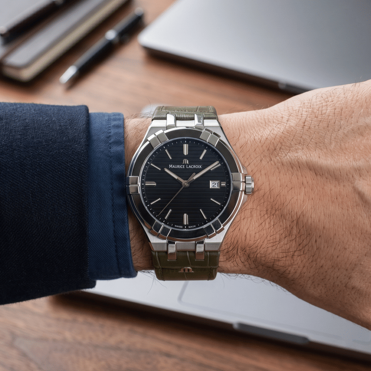 Maurice Lacroix Aikon 42 MM Black Dial Stainless Steel Quartz Watch AI1008-PVB21-330-1-Hover-Image
