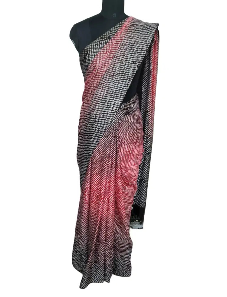 Nupur Kanoi Black & Red Saree-Hover-Image