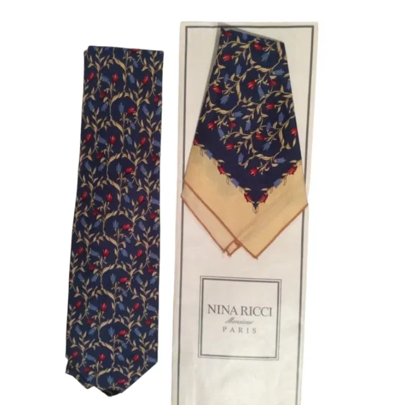 Nina Ricci Silk Tie with Pocket Handerchief