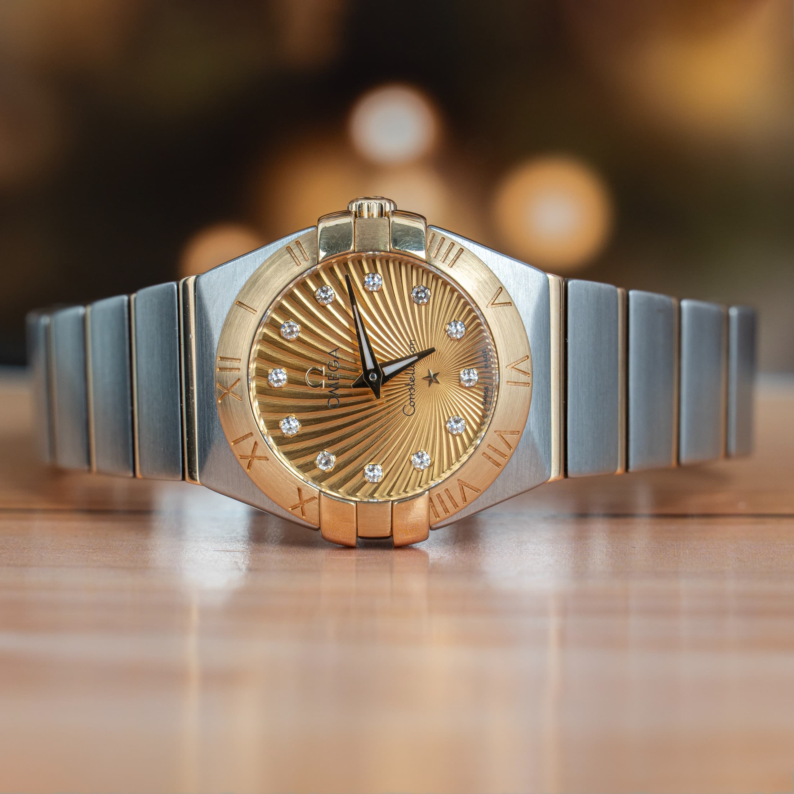 Omega Constellation 24 MM steel and Yellow Gold Quartz Ladies Watch