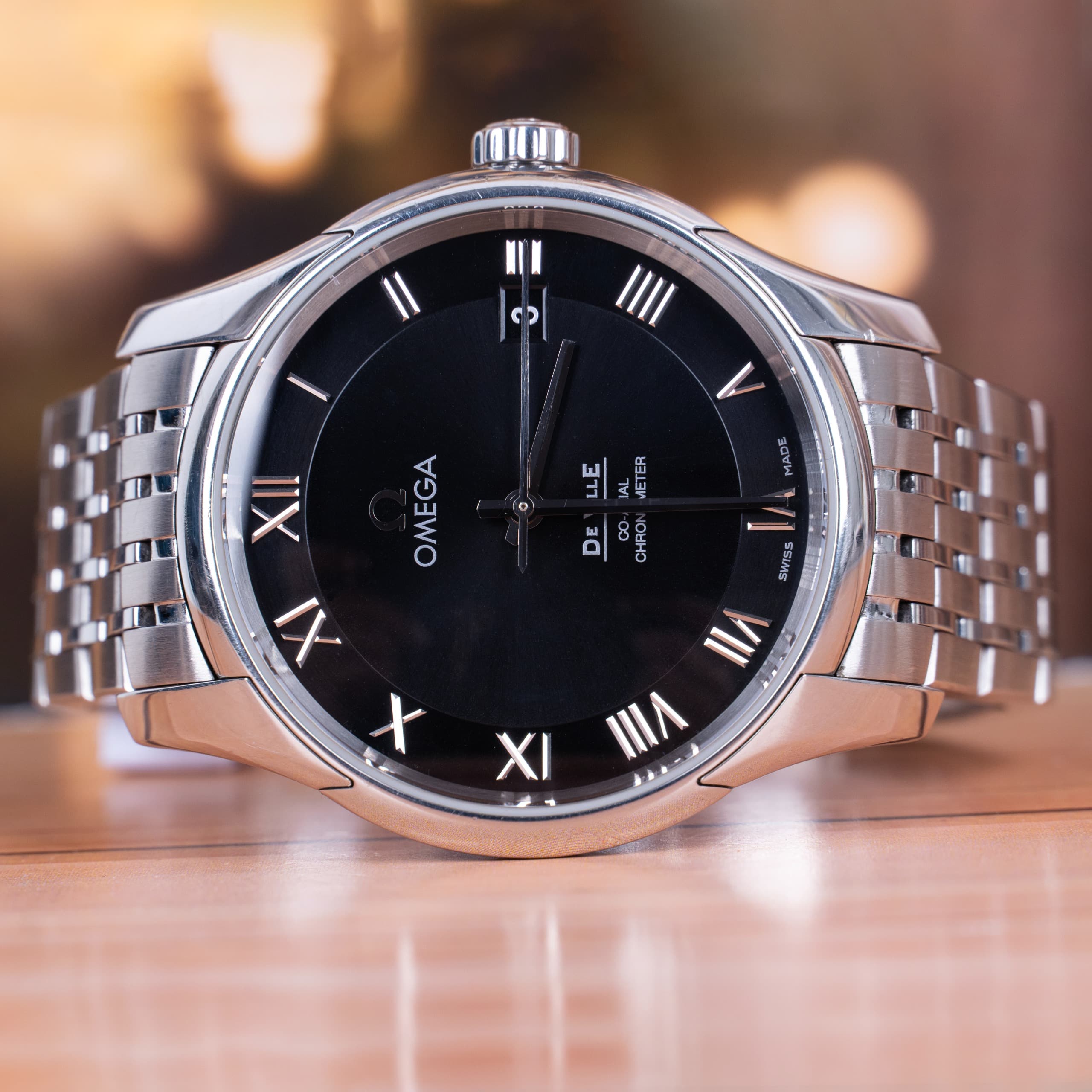 Omega De Ville Co-axial 41 MM Roman Numeral Black Dial Automatic