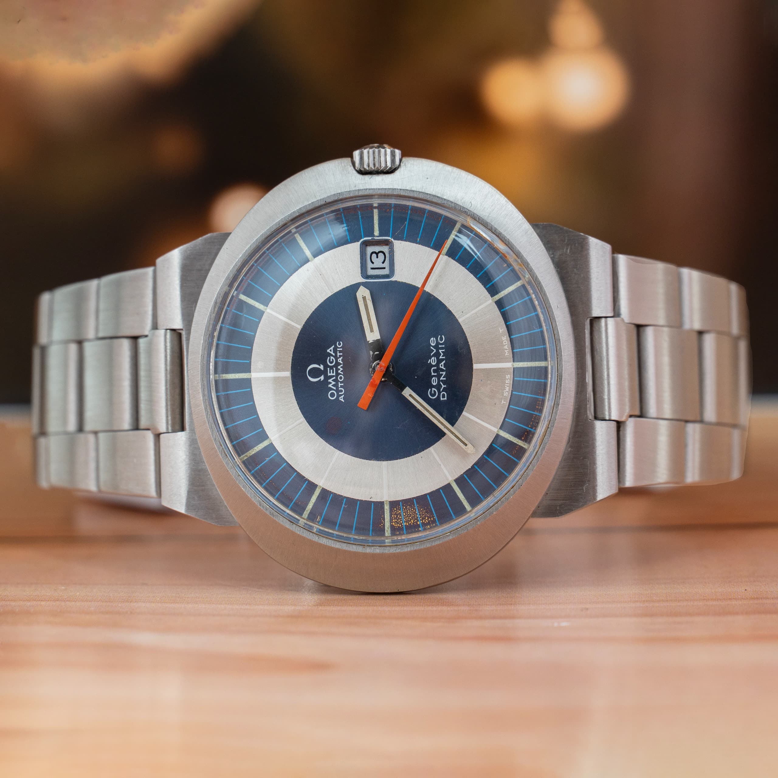 Omega Geneve 1969s Dynamic Winding Date Steel Vintage Watch