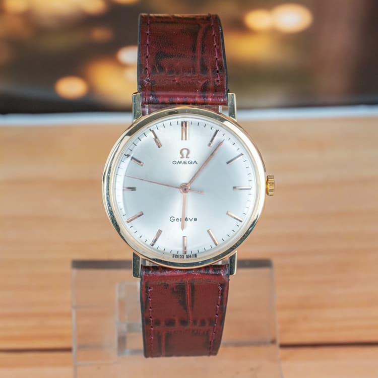 Omega Geneve 9K Yellow Gold Silver Dial Manual Winding-Hover-Image