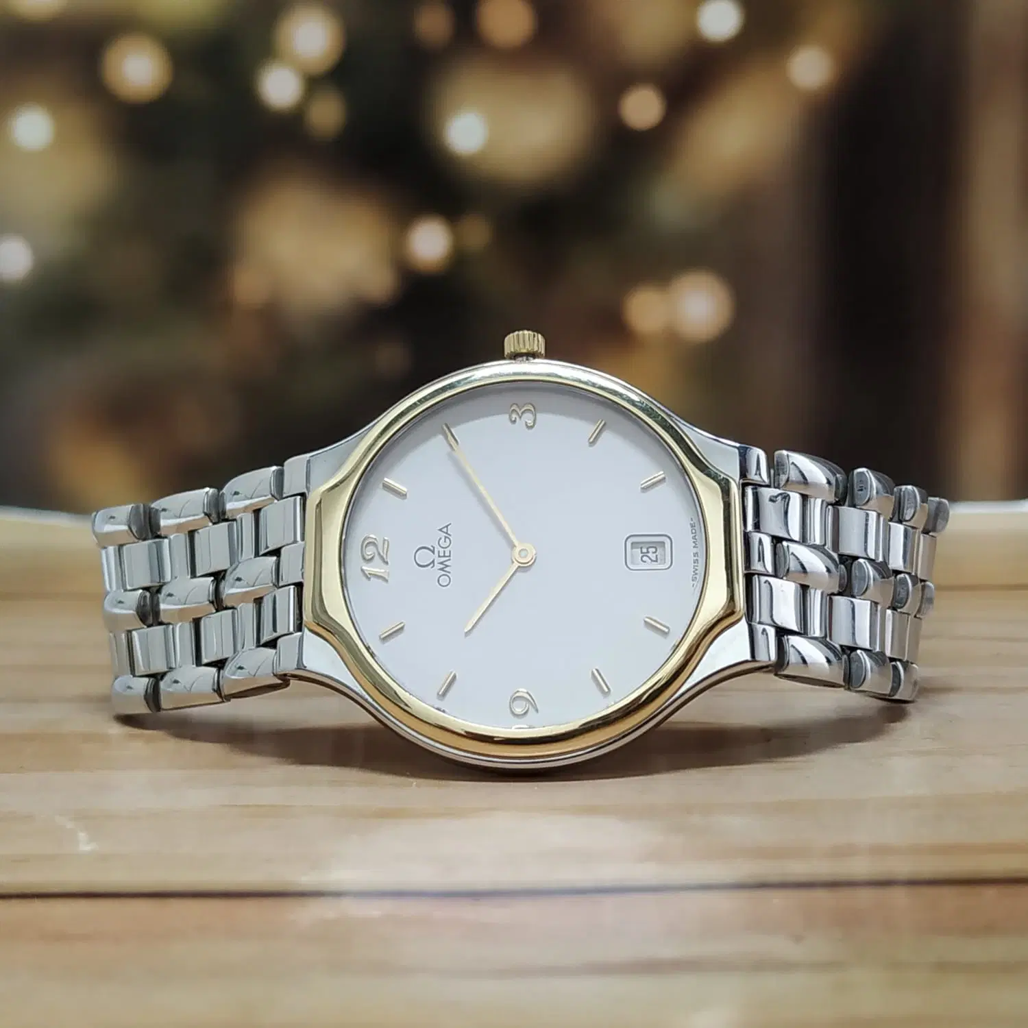 Omega DeVille 18K Yellow Gold and Stainless Steel Watch