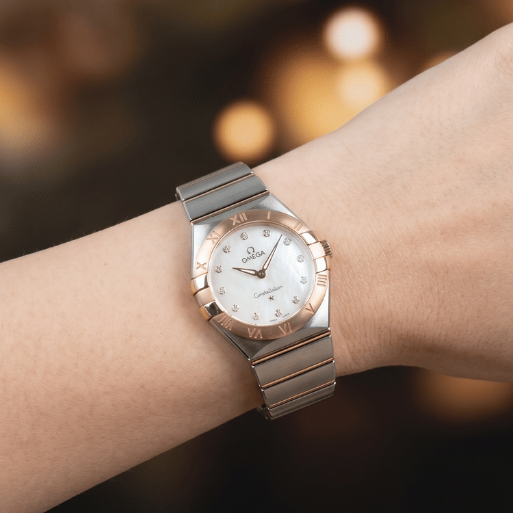 Omega Constellation 28 MM White MOP Diamond Dial Quartz Watch-Hover-Image