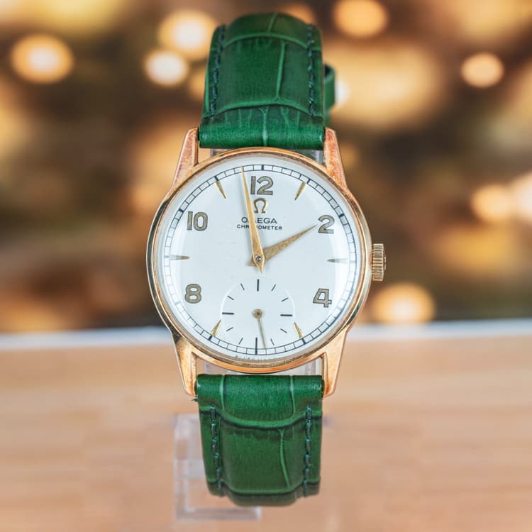 Omega Chronometer 18K Green Strap-Hover-Image