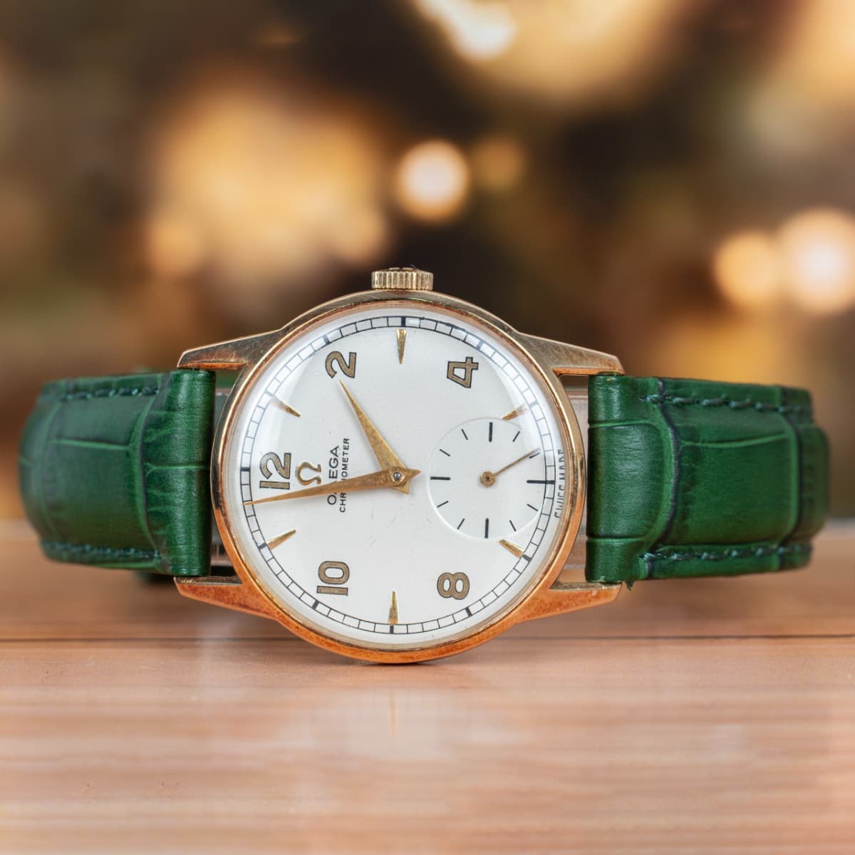 Omega Chronometer 18K Green Strap