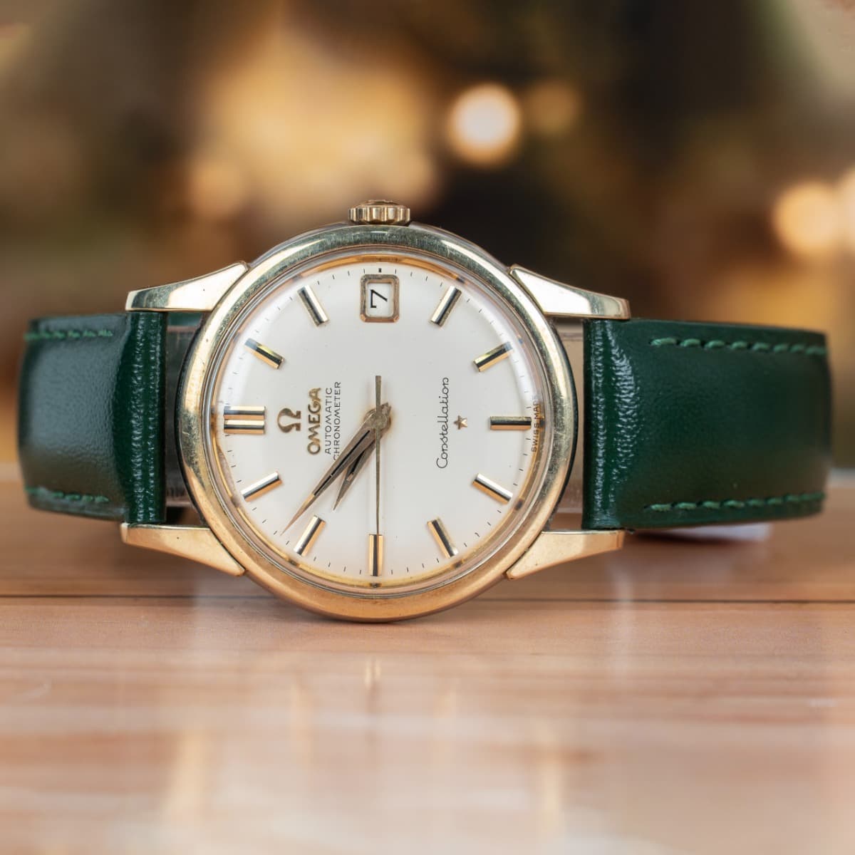 Omega Constellation Gold Cap Green Strap