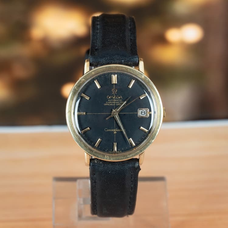 Omega Constellation Black Pie Pan Gold Automatic-Hover-Image