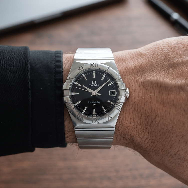 Omega Constellation 35 MM Black Dial Steel Quartz Watch 123.10.35.60.0.001-Hover-Image