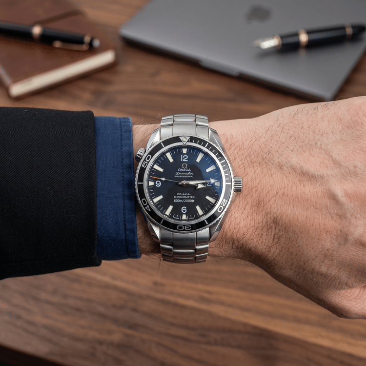 Omega Seamaster Planet Ocean 42 MM Black Dial Steel Automatic Watch-Hover-Image