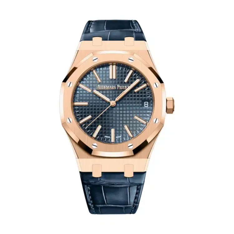 Audemars Piguet 15510OR.OO.D315CR.02 Royal Oak Blue Dial Blue Alligator Strap-Hover-Image